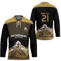 Custom Oceania Football NZ South Island Hockey Jersey Minimal Mount Cook Silhouette