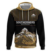 Custom Oceania Football NZ South Island Hoodie Minimal Mount Cook Silhouette LT9 Pullover Hoodie Black - Polynesian Pride