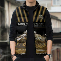 Custom Oceania Football NZ South Island Sleeveless Puffer Jacket Minimal Mount Cook Silhouette