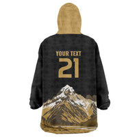 Custom Oceania Football NZ South Island Wearable Blanket Hoodie Minimal Mount Cook Silhouette