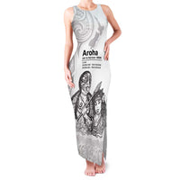 Aroha Maori Language Family Matching Tank Maxi Dress and Hawaiian Shirt Te Reo Maori Inspired Art