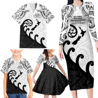 Kia Haka Maori language Family Matching Long Sleeve Bodycon Dress and Hawaiian Shirt Te Reo Maori Inspired Art LT9 - Polynesian Pride