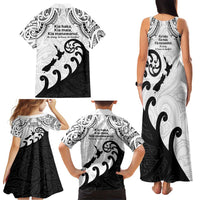 Kia Haka Maori language Family Matching Tank Maxi Dress and Hawaiian Shirt Te Reo Maori Inspired Art