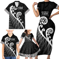 Kia Mau Ki To Ukaipo Family Matching Short Sleeve Bodycon Dress and Hawaiian Shirt Te Reo Maori Koru Fern Art LT9 - Polynesian Pride