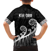 Kia Ora Maori Language Family Matching Off Shoulder Maxi Dress and Hawaiian Shirt Te Reo Maori Koru Fern Art