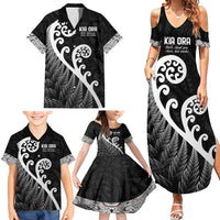 Kia Ora Maori Language Family Matching Summer Maxi Dress and Hawaiian Shirt Te Reo Maori Koru Fern Art LT9 - Polynesian Pride
