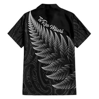 New Zealand Te Reo Mori Family Matching Long Sleeve Bodycon Dress and Hawaiian Shirt Simple Black Fern LT9 - Polynesian Pride