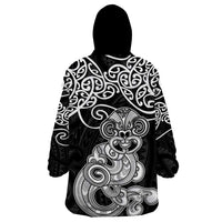 Te Reo Maori Tiki Inspired Art Wearable Blanket Hoodie