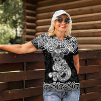 Te Reo Maori Tiki Inspired Art Women Polo Shirt
