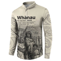 Whanau Maori Language Button Sweatshirt Te Reo Maori Inspired Art