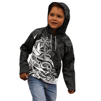 Polynesian Sunset Plumeria Kid Hoodie Pacific Island Tribal Black Style LT9 - Polynesian Pride