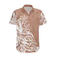 Polynesian Sunset Plumeria Hawaiian Shirt Pacific Island Tribal Nude Style LT9 Nude - Polynesian Pride