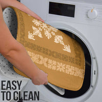 Hawaiian Quilt Block Design Bathroom Set Gold Hawaii Culture Motifs - Polynesian Pride