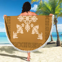 Hawaiian Quilt Block Design Beach Blanket Gold Hawaii Culture Motifs - Polynesian Pride