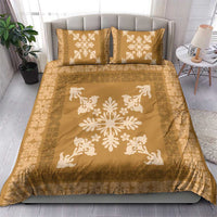 Hawaiian Quilt Block Design Bedding Set Gold Hawaii Culture Motifs LT9 - Polynesian Pride