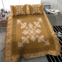 Hawaiian Quilt Block Design Bedding Set Gold Hawaii Culture Motifs LT9 - Polynesian Pride