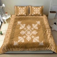 Hawaiian Quilt Block Design Bedding Set Gold Hawaii Culture Motifs LT9 - Polynesian Pride