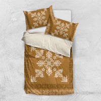 Hawaiian Quilt Block Design Bedding Set Gold Hawaii Culture Motifs LT9 US Twin 172cm x 218cm Gold - Polynesian Pride