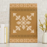 Hawaiian Quilt Block Design Canvas Wall Art Gold Hawaii Culture Motifs LT9 Without Frame Gold - Polynesian Pride