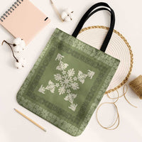 Hawaiian Quilt Block Design Tote Bag Lime Hawaii Culture Motifs - Polynesian Pride