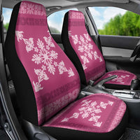 Hawaiian Quilt Block Design Car Seat Cover Pink Hawaii Culture Motifs - Polynesian Pride