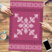 Hawaiian Quilt Block Design Puzzle Pink Hawaii Culture Motifs - Polynesian Pride