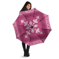 Hawaiian Quilt Block Design Umbrella Pink Hawaii Culture Motifs - Polynesian Pride