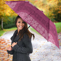 Hawaiian Quilt Block Design Umbrella Pink Hawaii Culture Motifs - Polynesian Pride