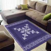 Hawaiian Quilt Block Design Area Rug Purple Hawaii Culture Motifs - Polynesian Pride