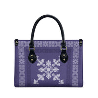 Hawaiian Quilt Block Design Leather Bag Purple Hawaii Culture Motifs LT9 - Polynesian Pride