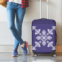 Hawaiian Quilt Block Design Luggage Cover Purple Hawaii Culture Motifs - Polynesian Pride