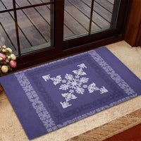 Hawaiian Quilt Block Design Rubber Doormat Purple Hawaii Culture Motifs LT9 - Polynesian Pride