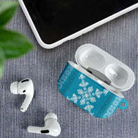 Hawaiian Quilt Block Design AirPods Case Teal Hawaii Culture Motifs - Polynesian Pride