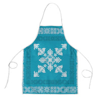 Hawaiian Quilt Block Design Apron Teal Hawaii Culture Motifs - Polynesian Pride