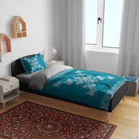 Hawaiian Quilt Block Design Bedding Set Teal Hawaii Culture Motifs LT9 - Polynesian Pride