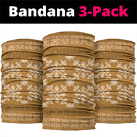 Hawaiian Quilt Pattern Neck Gaiter Gold Hawaii Culture Tropical - Polynesian Pride