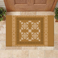 Hawaiian Quilt Pattern Rubber Doormat Gold Hawaii Culture Tropical - Polynesian Pride