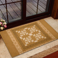 Hawaiian Quilt Pattern Rubber Doormat Gold Hawaii Culture Tropical - Polynesian Pride