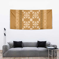 Hawaiian Quilt Pattern Tapestry Gold Hawaii Culture Tropical - Polynesian Pride