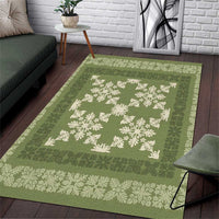 Hawaiian Quilt Pattern Area Rug Lime Hawaii Culture Tropical - Polynesian Pride