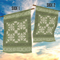 Hawaiian Quilt Pattern Garden Flag Lime Hawaii Culture Tropical - Polynesian Pride