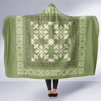 Hawaiian Quilt Pattern Hooded Blanket Lime Hawaii Culture Tropical - Polynesian Pride