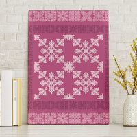 Hawaiian Quilt Pattern Canvas Wall Art Pink Hawaii Culture Tropical - Polynesian Pride