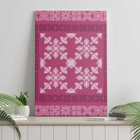 Hawaiian Quilt Pattern Canvas Wall Art Pink Hawaii Culture Tropical - Polynesian Pride