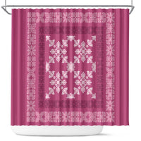 Hawaiian Quilt Pattern Shower Curtain Pink Hawaii Culture Tropical - Polynesian Pride