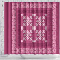 Hawaiian Quilt Pattern Shower Curtain Pink Hawaii Culture Tropical - Polynesian Pride