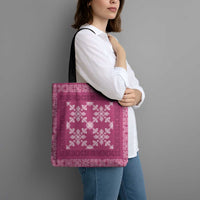 Hawaiian Quilt Pattern Tote Bag Pink Hawaii Culture Tropical - Polynesian Pride