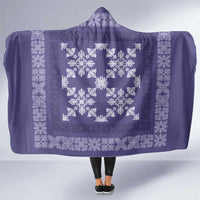 Hawaiian Quilt Pattern Hooded Blanket Purple Hawaii Culture Tropical - Polynesian Pride
