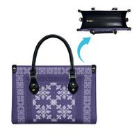 Hawaiian Quilt Pattern Leather Bag Purple Hawaii Culture Tropical - Polynesian Pride