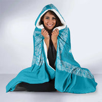 Hawaiian Quilt Pattern Hooded Blanket Teal Hawaii Culture Tropical - Polynesian Pride